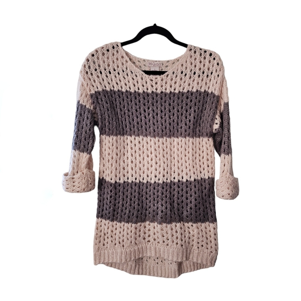 Glimmer Striped Chunky Knit Sweater Sz Small